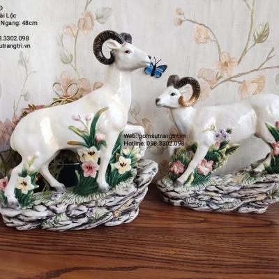 tượng dê tài lộc, tượng sứ, tượng trang trí, tượng sân vườn, tượng trung quốc